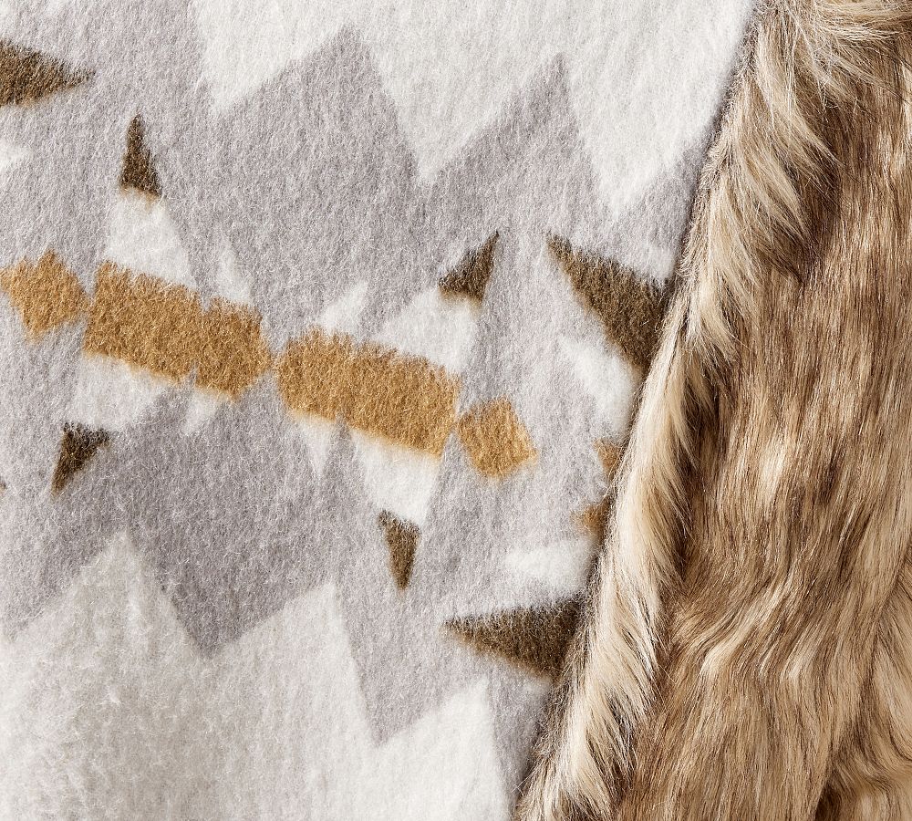 Pendleton® Sonora Faux Fur Back Oversized Throw | Pottery Barn