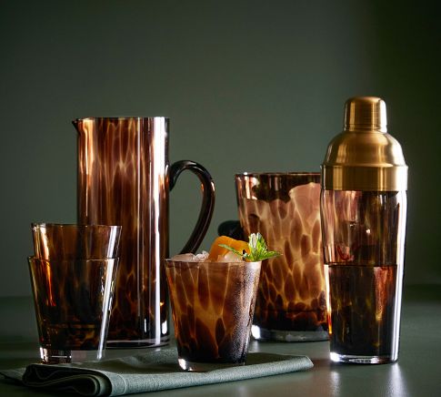 Tortoiseshell Glass Cocktail Set - Tortoiseshell