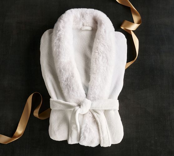 Robe with Faux Fur Trim