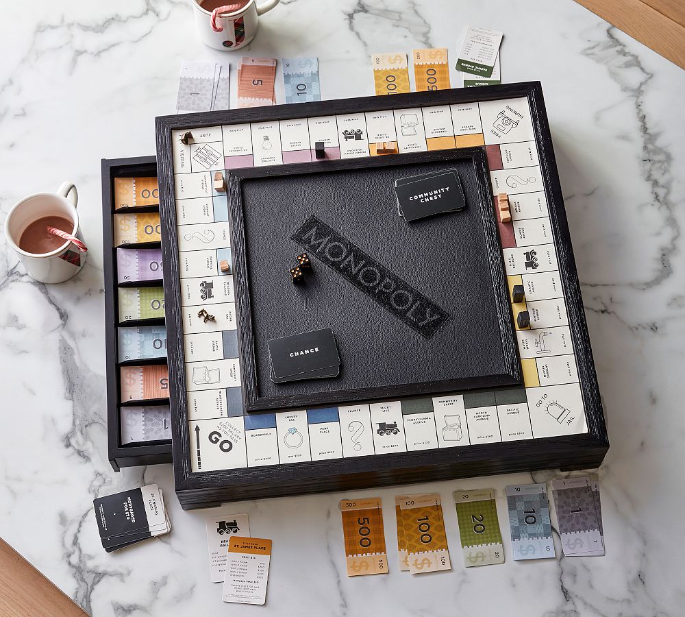 Deluxe Wood Monopoly Game Set