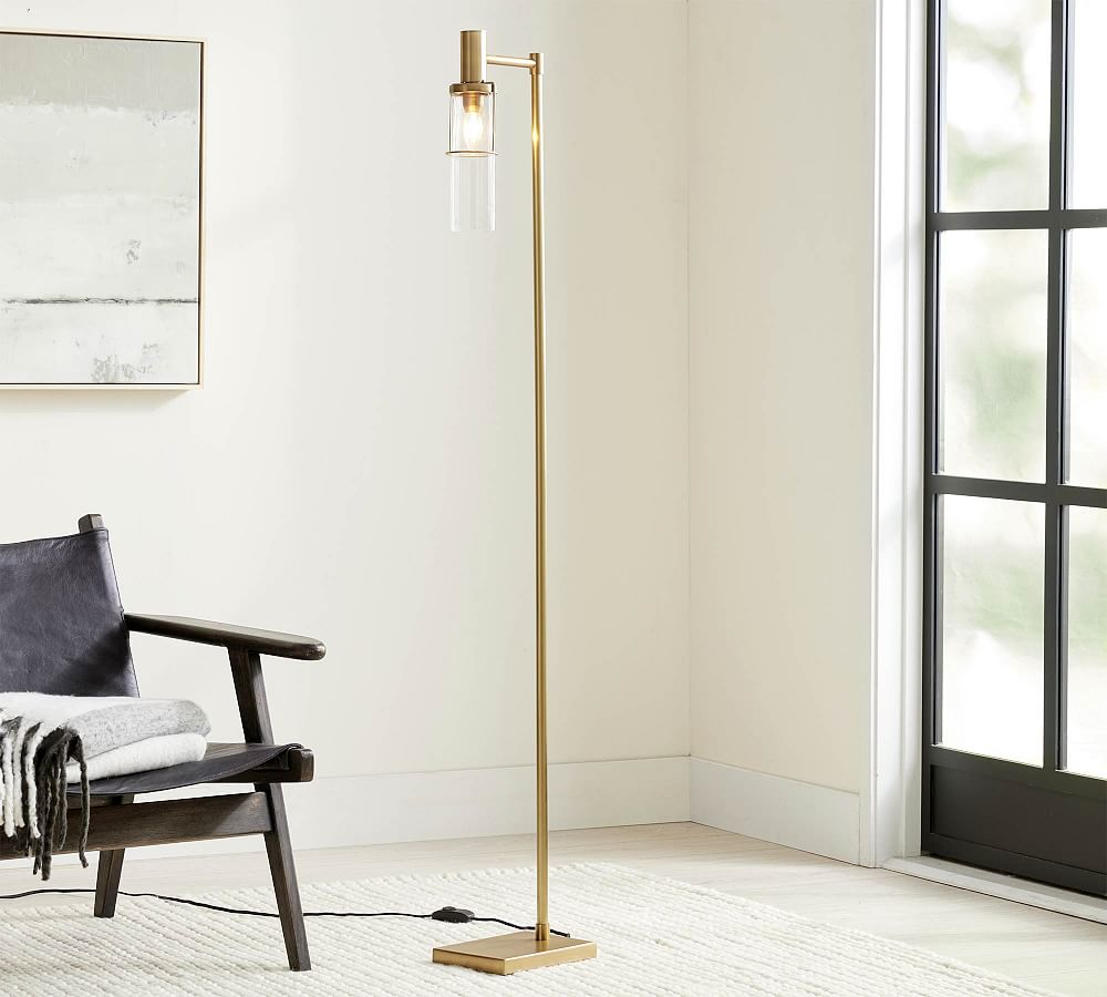 Pottery barn brass on sale floor lamp