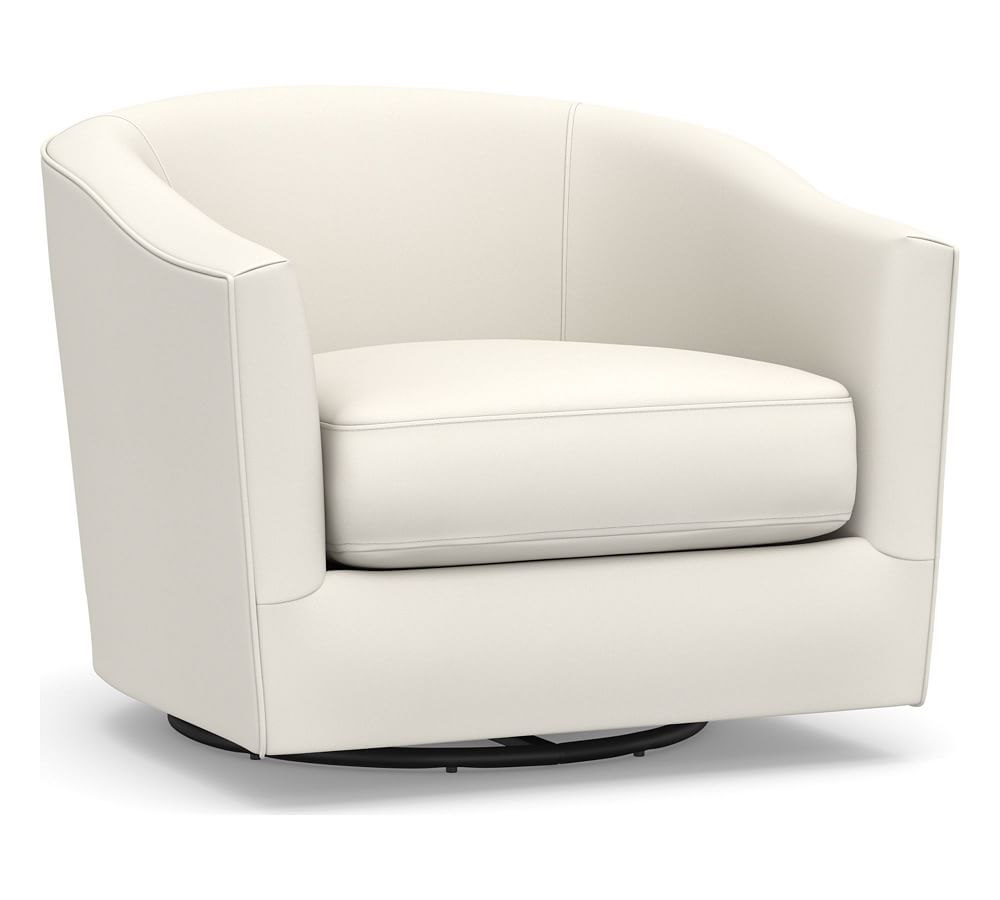 OPEN BOX: Harlow Upholstered Swivel Armchair, Polyester Wrapped ...