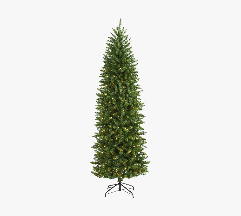 Lit Slim Green Mountain Pine Faux Christmas Tree Pottery Barn