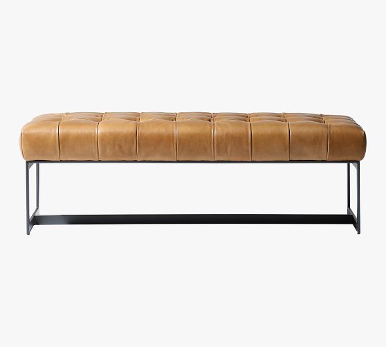 Ram Leather Bench Pottery Barn