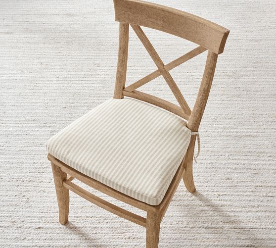Belgian Linen Wooden Dining Chair Cushion