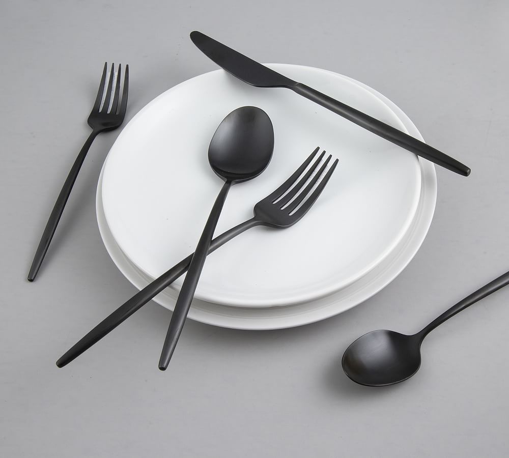 3-Piece Matte Black Flatware Set