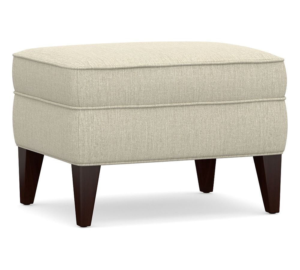 OPEN BOX: Marcel Upholstered Ottoman, Chenille Basketweave Oatmeal ...