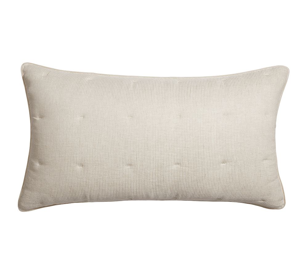 European Flax Linen Tufted Waffle Comforter Sham (Set of 2, King, Flax)