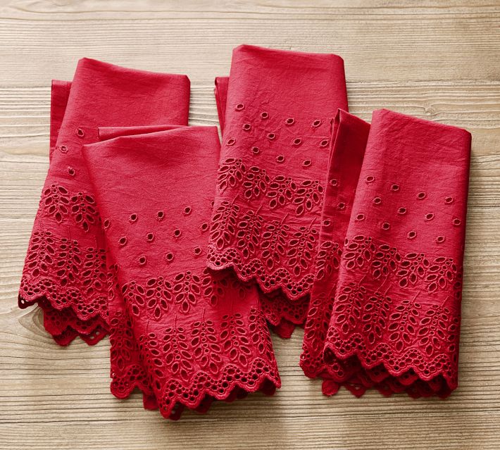 set of 4 organic porcupine cloth napkins in red — Hearth and Harrowset of 4  organic porcupine cloth napkins in red