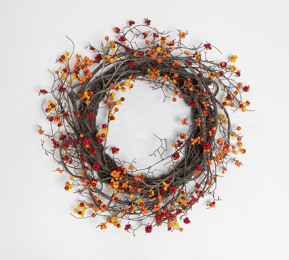 Faux Bittersweet Wreath & Garlands | Pottery Barn