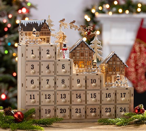 Wooden Christmas Tree Advent Calendar, 40 cm — We R Christmas
