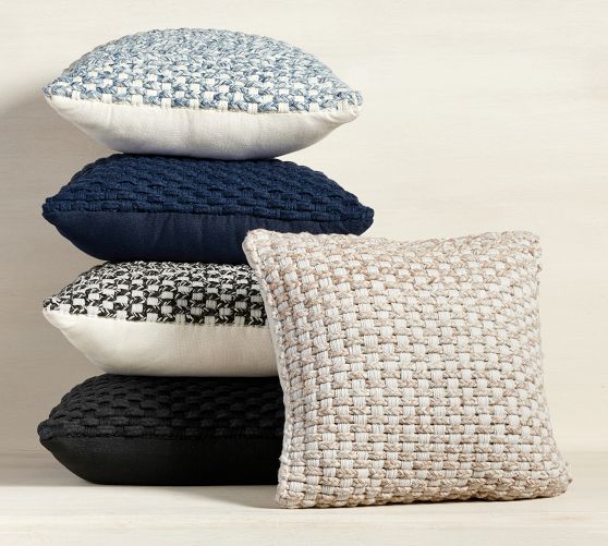 18 Tan Yarn-Dyed Rectangular Throw Pillow with Tassels