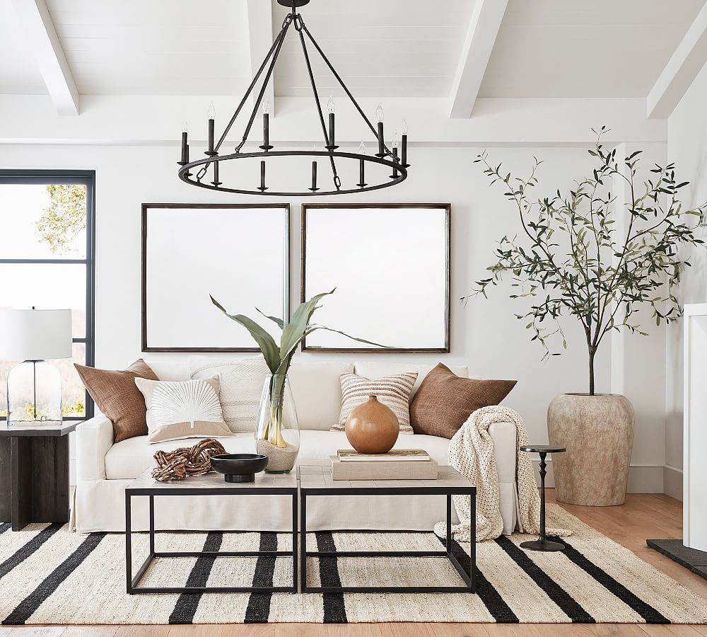 Danton Striped Jute Rug Pottery Barn