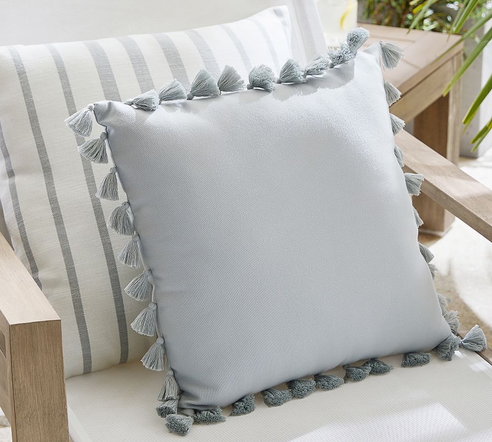 Tassel Trim Outdoor Throw Pillow Pottery Barn