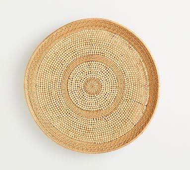 Handwoven Rattan Beaded Basket Wall Art - 30