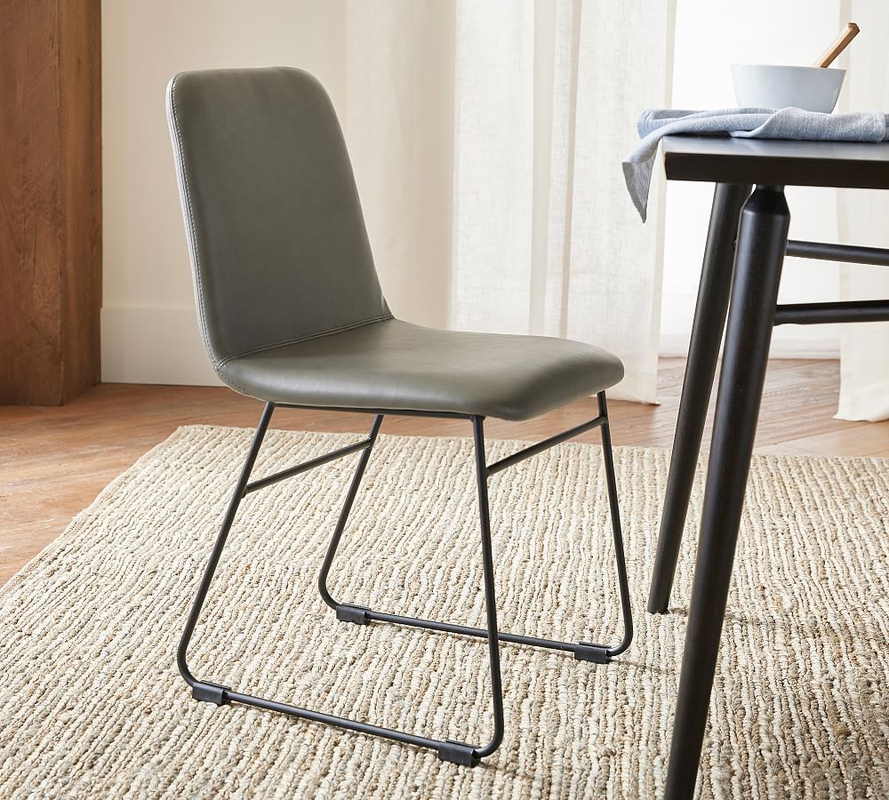 Zoe Leather Dining Chair Pottery Barn