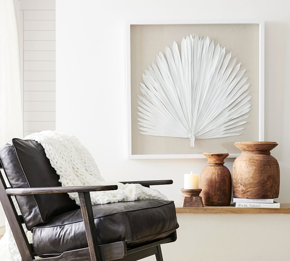 Palm Leaf Shadow Box Art White Wall Art Pottery Barn