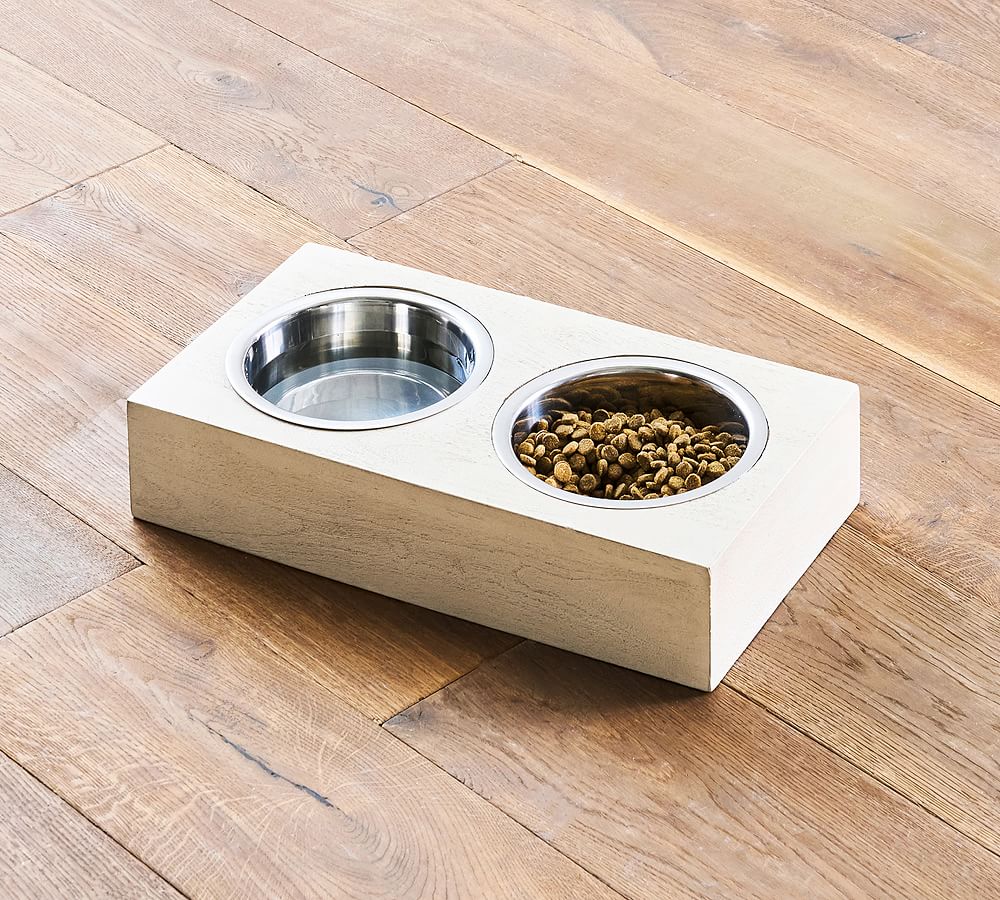 Cayman Raised Wooden Base Pet Bowls