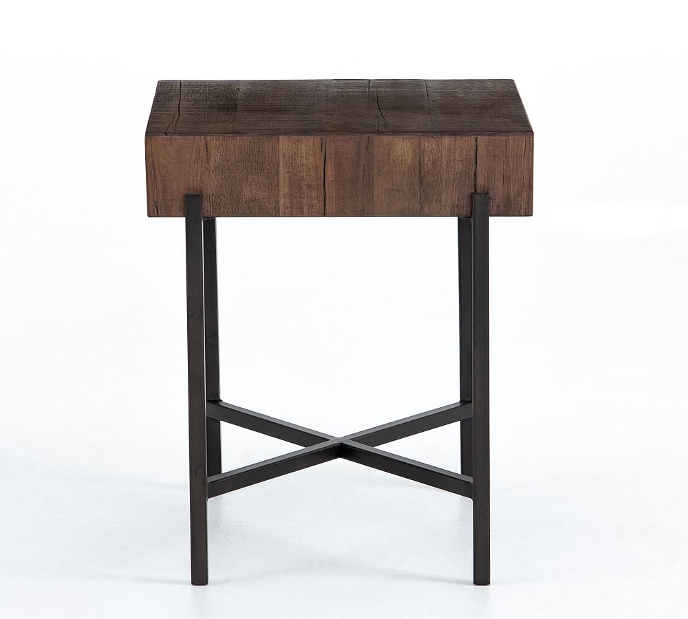 Fargo Rectangular Reclaimed Wood End Table Pottery Barn