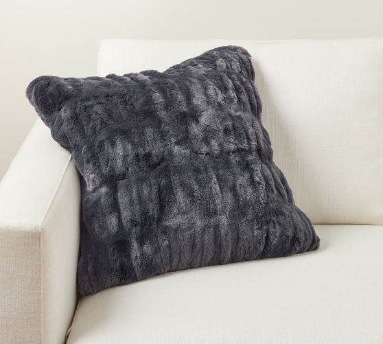 Faux Fur Ruched Throw Pillow | Pottery Barn