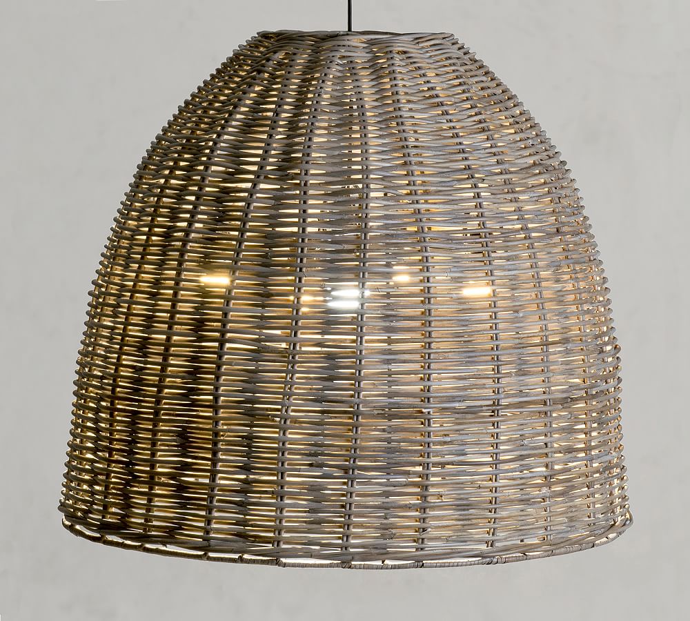 Wicker dome shop pendant light