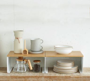 Tosca Wood-Top Stackable Kitchen Rack - Set of 2 | Pottery Barn