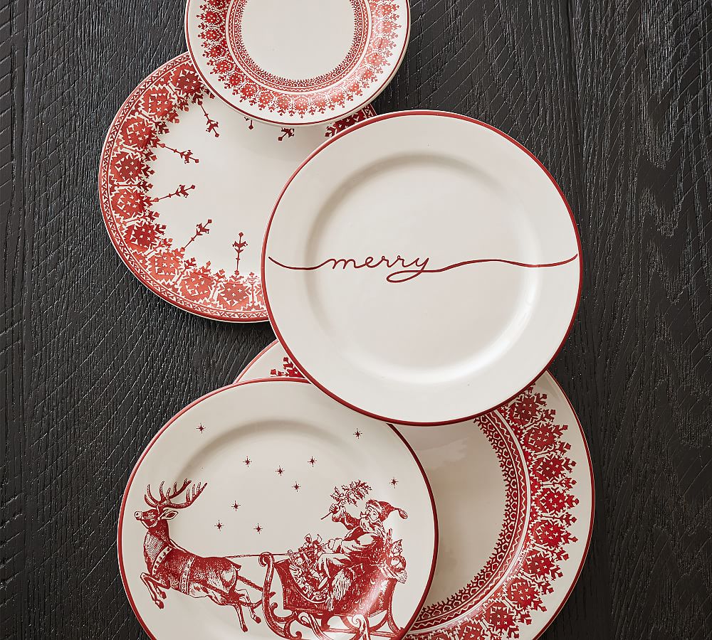 Pottery barn outlet santa plates