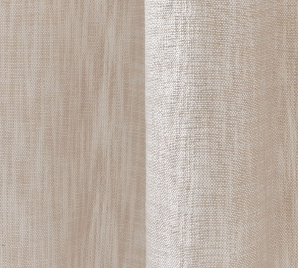 Seaton Textured Cotton Grommet Curtain | Pottery Barn