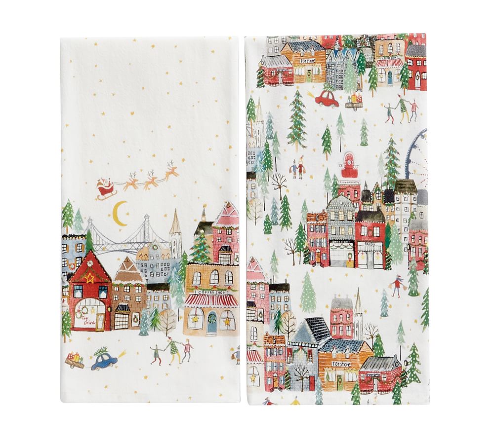 Christmas in the Country Cotton Tea Towels - Set of 2