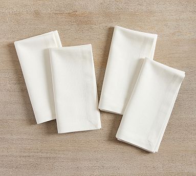 White Cloth Napkins Set of 12, White Cocktail Napkins, Cloth