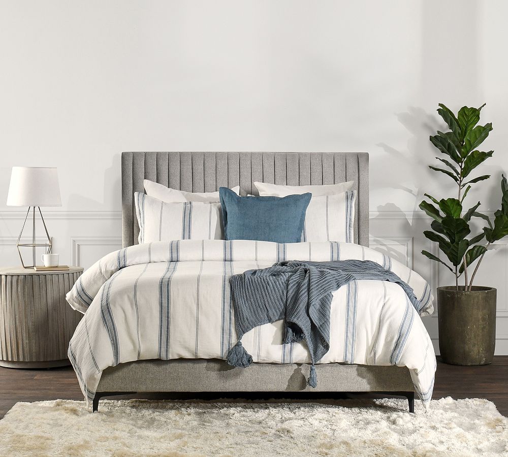 Caprina Linen Cashmere Striped Duvet Cover | Pottery Barn