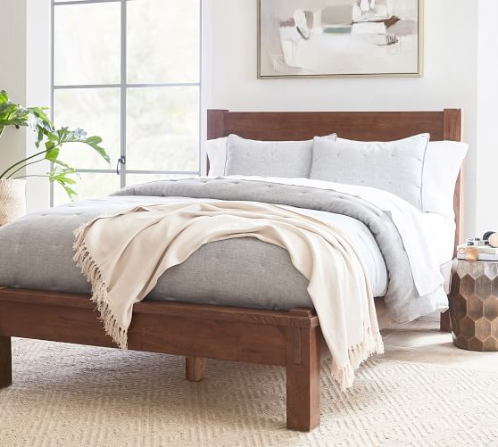 Menlo Reclaimed Teak Platform Bed | Pottery Barn