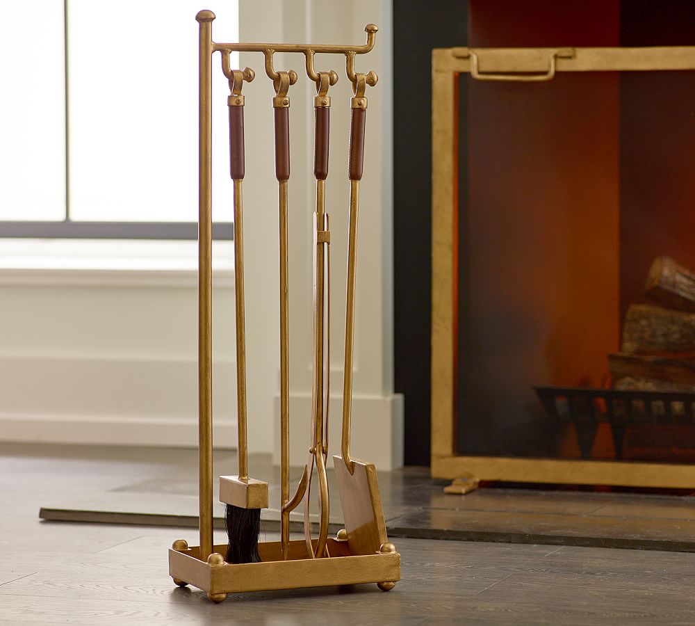 Industrial 5-Piece Fireplace Tool Set | Pottery Barn