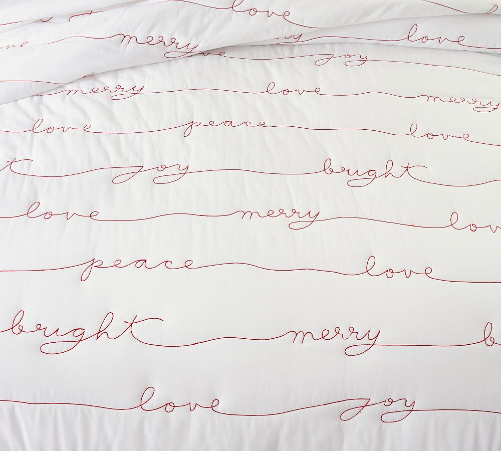 Warm Wishes Embroidered Quilt & Shams Pottery Barn