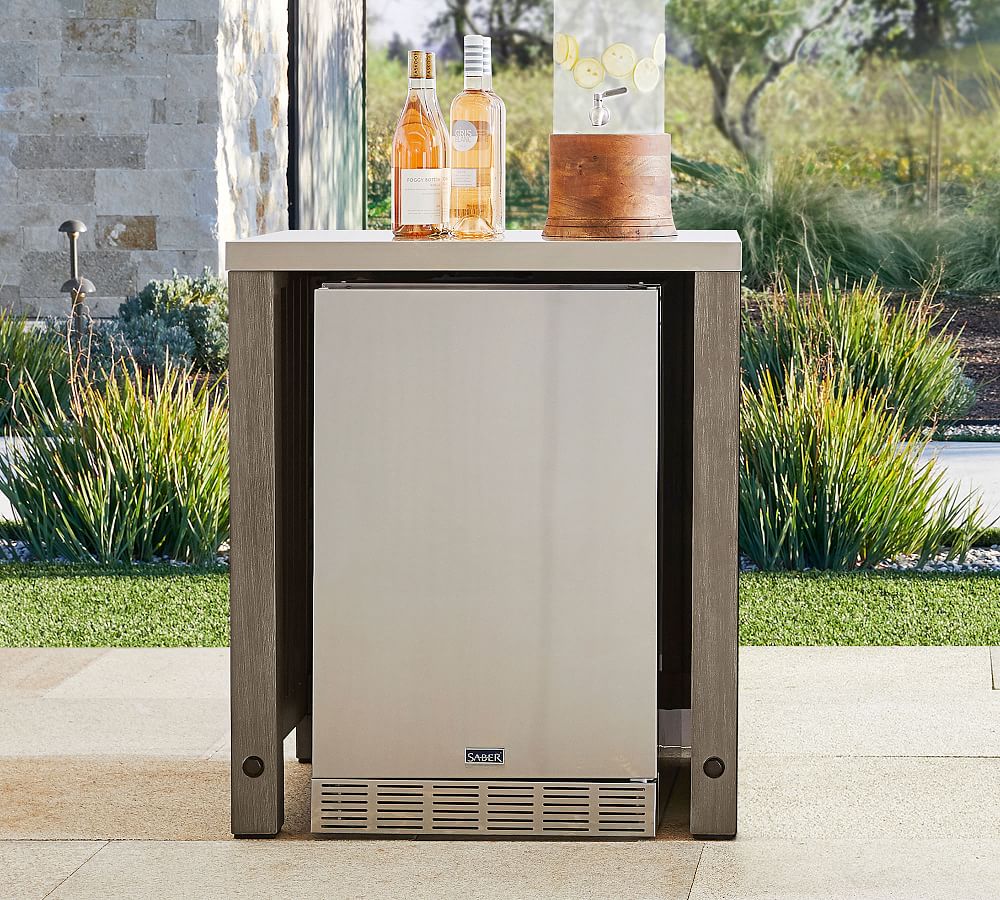 Abbott Outdoor Kitchen Acacia Convertable Refrigerator Cabinet