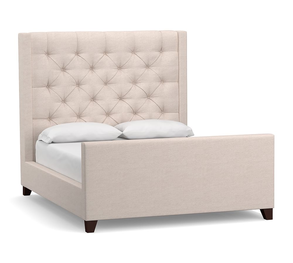 Harper Tufted Upholstered Bed With Footboard Pottery Barn