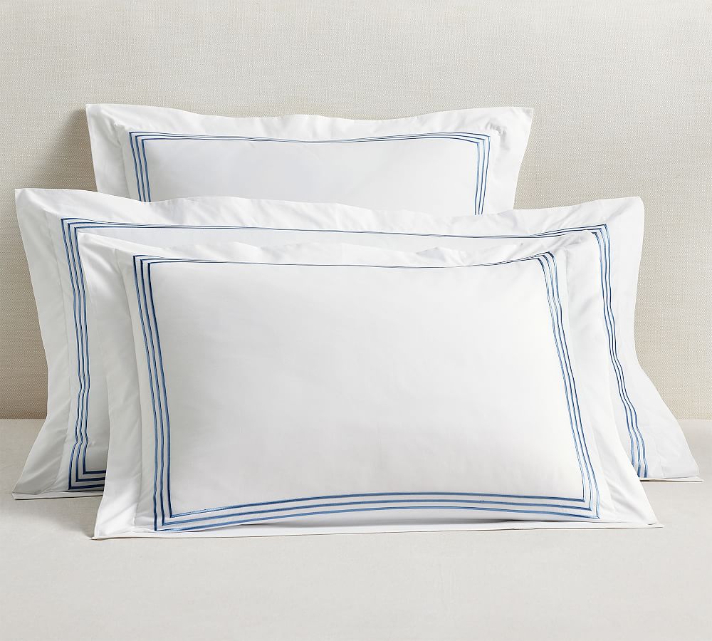 Monogrammed Pillow Sham Pillowcases Embroidered Silver Standard