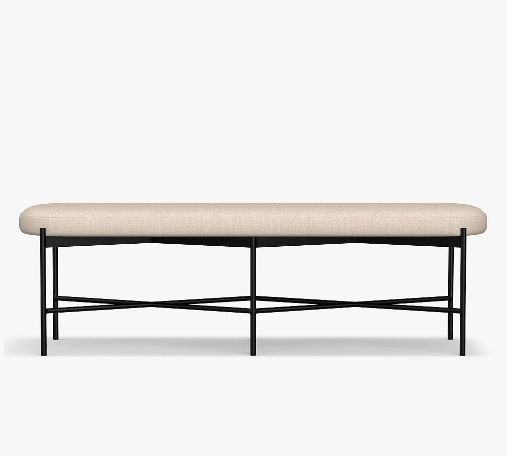 Upholstered bench online metal legs