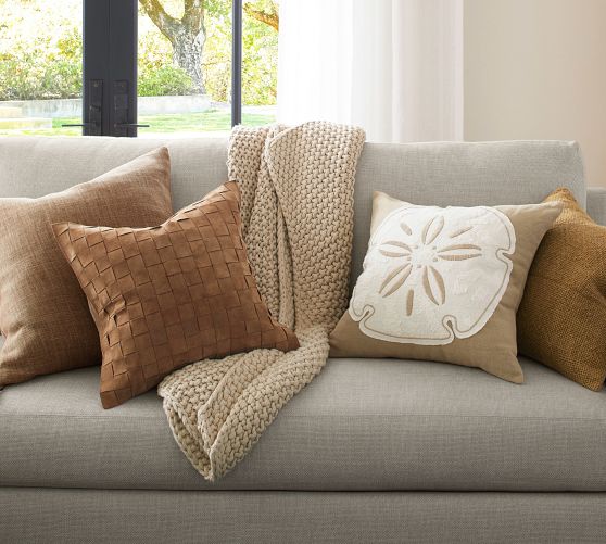 Leather pillows pottery barn hot sale