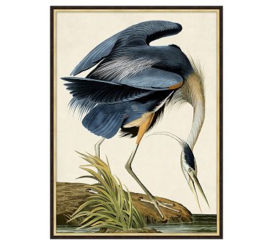 Faux stained glass window, Gallery glass paint, blue heron