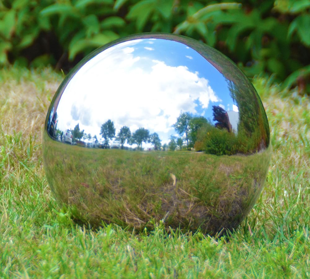 Mirror Polished Ornaments Stainless Steel Gazing Ball Set - 6PCS Silver Mirror Polished Garden Spheres 2-6 Inches Mirror Ball