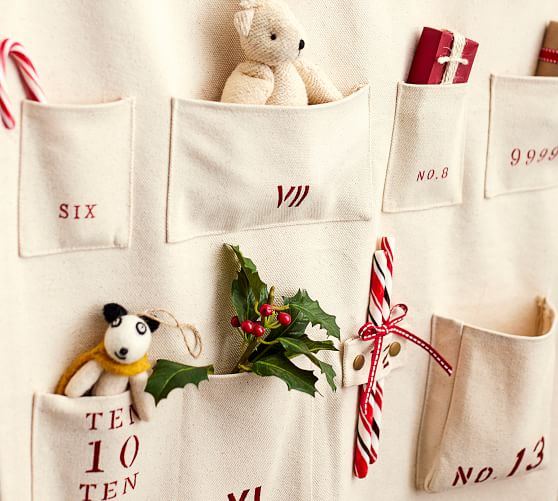 Canvas Pocket Hanging Advent Calendar Pottery Barn