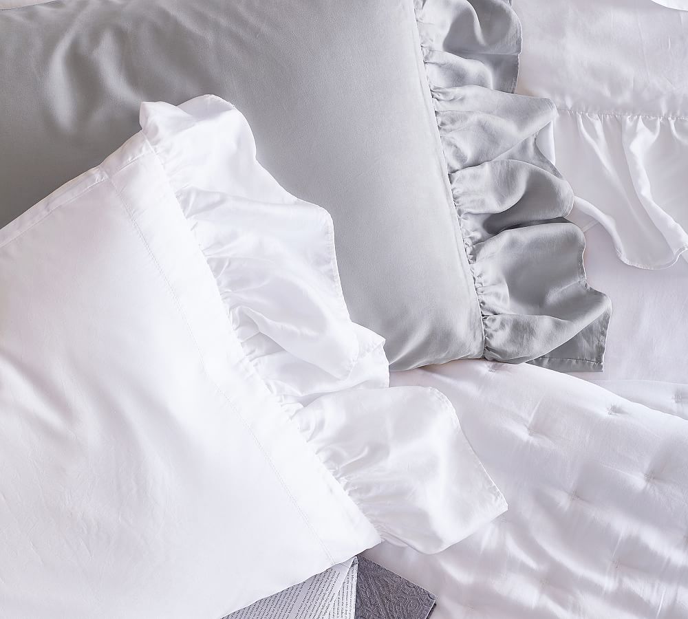 TENCEL™ Ruffle Duvet Cover & Shams Pottery Barn