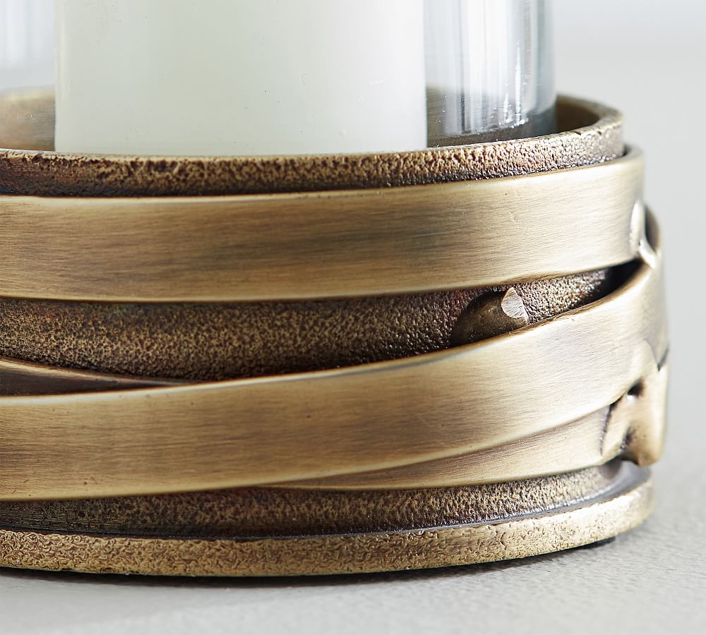 Amelia Brass Hurricane Candleholders Pottery Barn