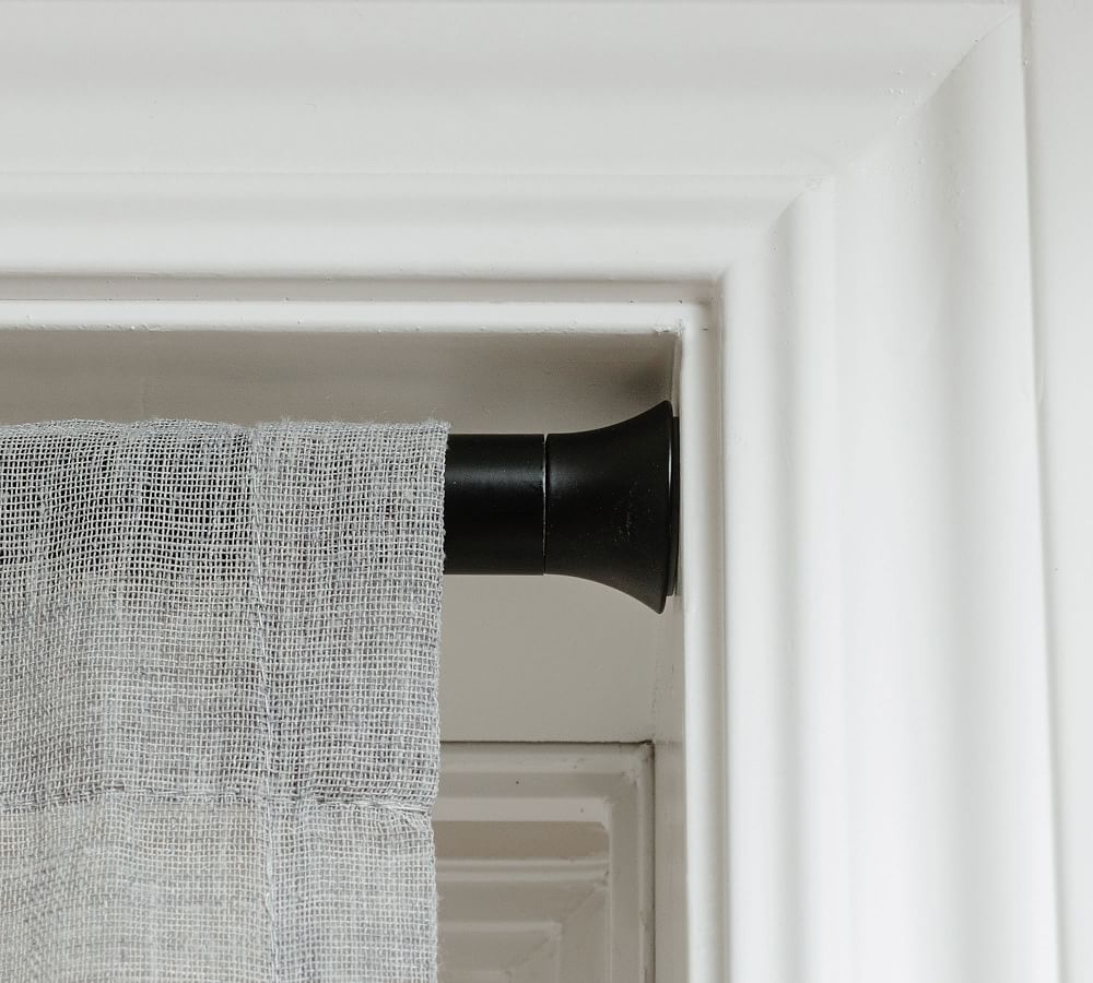 Umbra® Adjustable Matte Black Curtain Tension Rod Pottery Barn