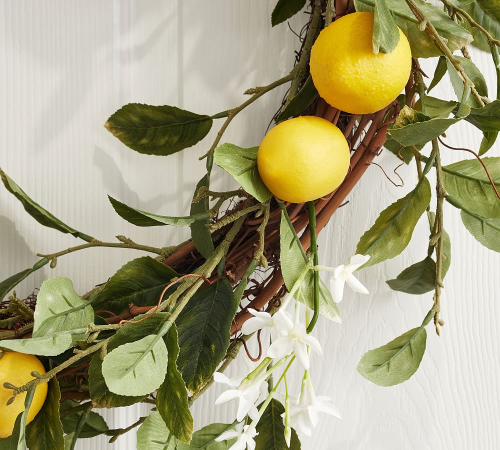 Faux Lemon and Jasmine Wreath & Garland Pottery Barn
