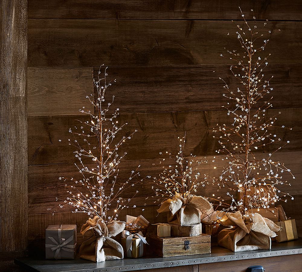 Lit White Berry Trees Pottery Barn