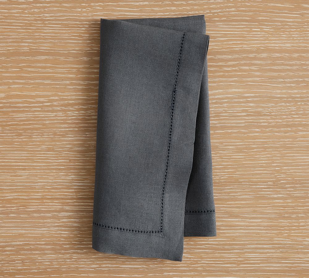 Belgian Linen Napkins - Set of 12 Color: Steel Blue