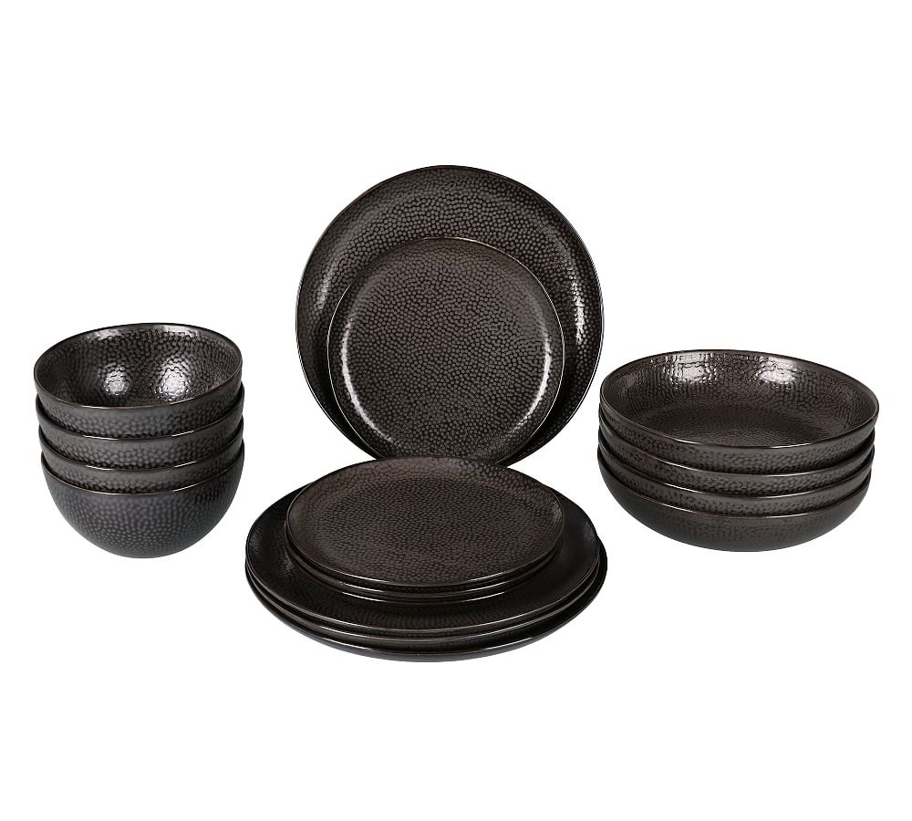 Corelle Livingware 16-Piece Dinnerware Set, Urban Black, Service for 4 