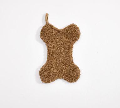 Cozy Teddy Faux Fur Bone Pet Stocking | Pottery Barn